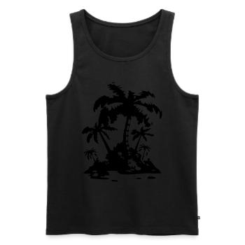 Palm Island Silhouette Symbol - Men's Premium Organic Tank Top - black - Front - Michal (187cm)