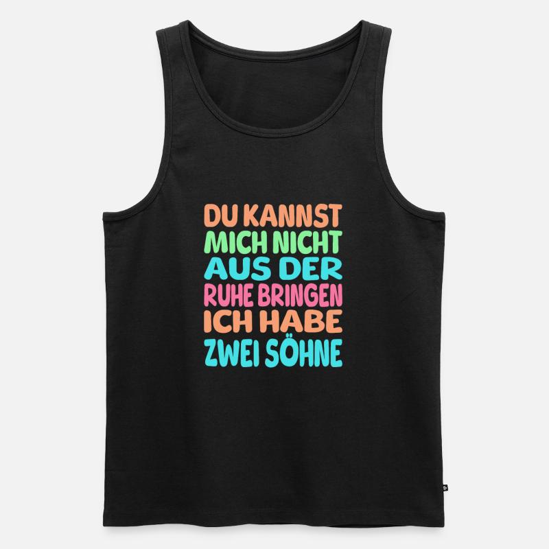 Zwei söhne Spruch - Männer Premium Bio Tank Top - Schwarz