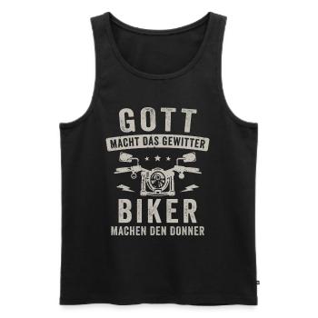 Motorrad Biker machen Donner Motorradfahrer - Männer Premium Bio Tank Top - Schwarz - Vorne - AI Model Male 178 light (178cm)