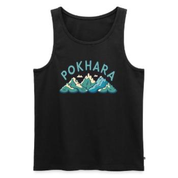 Annapurna Mountains Travel to Pokhara - Men's Premium Organic Tank Top - black - Front - Michal (187cm)