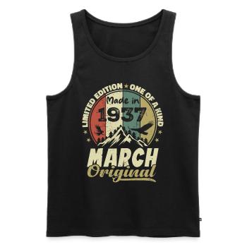 March 1937 Birthday Gift Limited Edition - Men's Premium Organic Tank Top - black - Front - Michal (187cm)