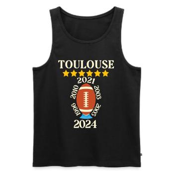 Toulouse Rugby 6 Etoiles Sport Fierté - Débardeur bio Premium Homme - noir - Devant - AI Model Male 178 light (178cm)