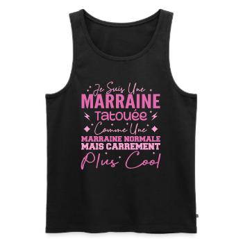Marraine Tatouée Comme Une Marraine Normale - Débardeur bio Premium Homme - noir - Devant - Michal (187cm)