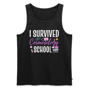 I Survived Cosmetology School - Männer Premium Bio Tank Top - Schwarz - Vorne - AI Model Male 178 light (178cm)