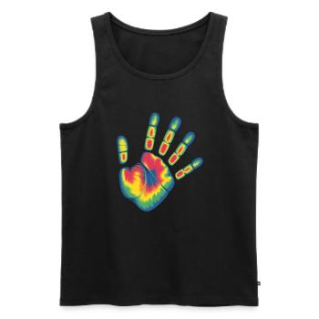Fascinating thermal image handprint - Men's Premium Organic Tank Top - black - Front - AI Model Male 178 light (178cm)