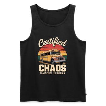Certified Chaos Transport Technician - Men's Premium Organic Tank Top - black - Front - AI Model Male 178 light (178cm)