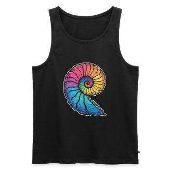 Farbenfrohe Ammoniten Fossilien Urzeit - Männer Premium Bio Tank Top - Schwarz - Vorne - AI Model Male 178 light (178cm)