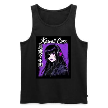 Cyberpunk Girl Kawaii Core - Men's Premium Organic Tank Top - black - Front - AI Model Male 178 light (178cm)