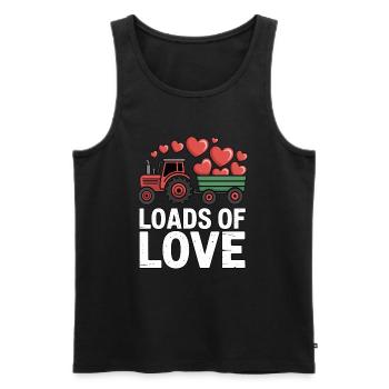 Loads Of Love Valentine Day Love Tractor - Débardeur bio Premium Homme - noir - Devant - AI Model Male 178 light (178cm)
