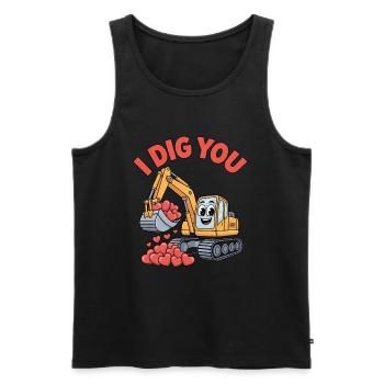 I Dig You Valentinstag Liebe Bagger - Männer Premium Bio Tank Top - Schwarz - Vorne - Michal (187cm)