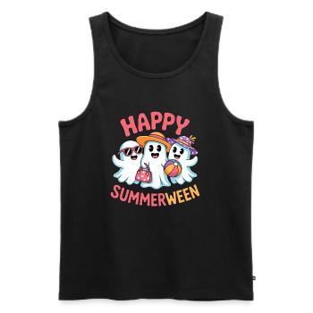 Happy Summerween Halloween Eis - Männer Premium Bio Tank Top - Schwarz - Vorne - AI Model Male 178 light (178cm)