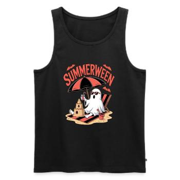 Summerween Halloween Geist - Männer Premium Bio Tank Top - Schwarz - Vorne - AI Model Male 178 light (178cm)