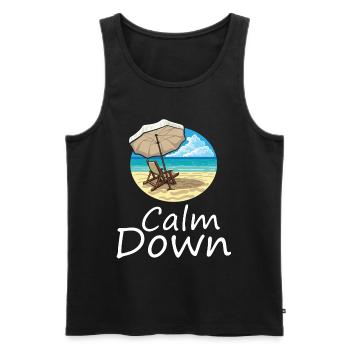 Relaxation and relaxation. Just Calm Down - Men's Premium Organic Tank Top - black - Front - AI Model Male 178 light (178cm)
