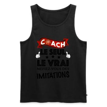 Coach basket Le Seul Le Vrai - Débardeur bio Premium Homme - noir - Devant - Michal (187cm)