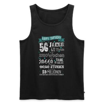 56 Jahre Monat Wochen Stunden Minuten Sekunden - Männer Premium Bio Tank Top - Schwarz - Vorne - Michal (187cm)