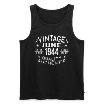 1944 Juni 1944 Jahrestag Juni 1944 Juni Geburtstag - Männer Premium Bio Tank Top - Schwarz - Vorne - Michal (187cm)