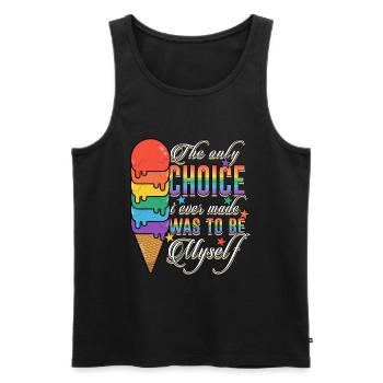 Le seul choix | Rainbow Pride Mois de la liberté - Débardeur bio Premium Homme - noir - Devant - AI Model Male 178 light (178cm)