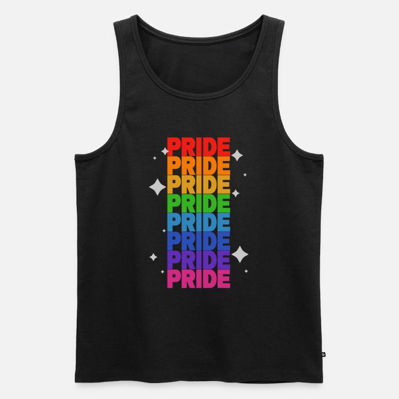 Pride Pride Pride | Rainbow Pride Month Freedom - Männer Premium Bio Tank Top - Schwarz
