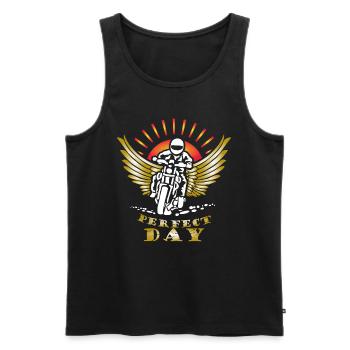 Motif Biker perfect day Gift Motorcyclist - Men's Premium Organic Tank Top - black - Front - Michal (187cm)