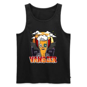 Halloween Vambier | Humor Vampir Bier 31. Oktober - Männer Premium Bio Tank Top - Schwarz - Vorne - Michal (187cm)