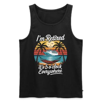 Summer Cruise 2025 Retreat - Men's Premium Organic Tank Top - black - Front - AI Model Male 178 light (178cm)