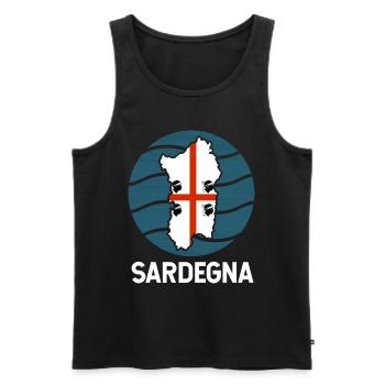 Drapeau de la Sardaigne - Débardeur bio Premium Homme - noir - Devant - AI Model Male 178 light (178cm)