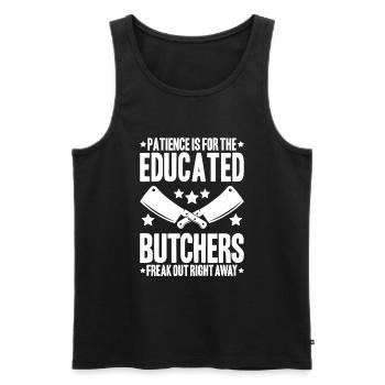 Fleischer Metzger Fleischerei Metzgerei Butcher - Männer Premium Bio Tank Top - Schwarz - Vorne - Michal (187cm)