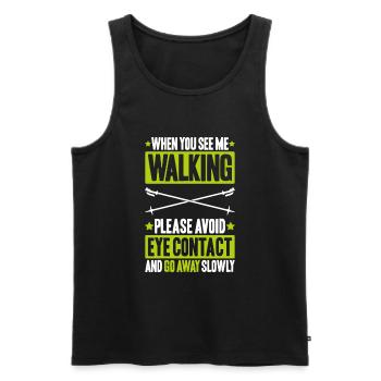 Nordic Walking Nordic Walker Nordic Walken - Men's Premium Organic Tank Top - black - Front - AI Model Male 178 light (178cm)