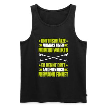 Nordic Walking Nordic Walker Nordic Walken - Männer Premium Bio Tank Top - Schwarz - Vorne - Michal (187cm)