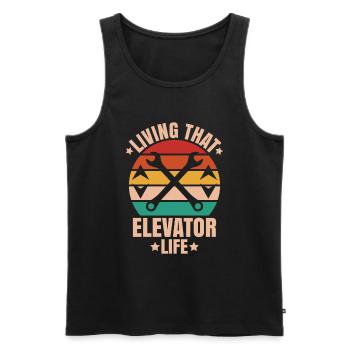 Elevator Fitter Elevator Mechanic Elevator Mechanic - Men's Premium Organic Tank Top - black - Front - AI Model Male 178 light (178cm)