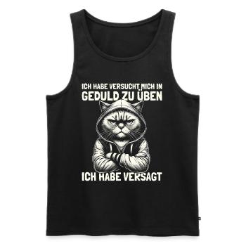 Lustige Sprüche Katze Sarkasmus Ironie Spruch - Männer Premium Bio Tank Top - Schwarz - Vorne - Michal (187cm)