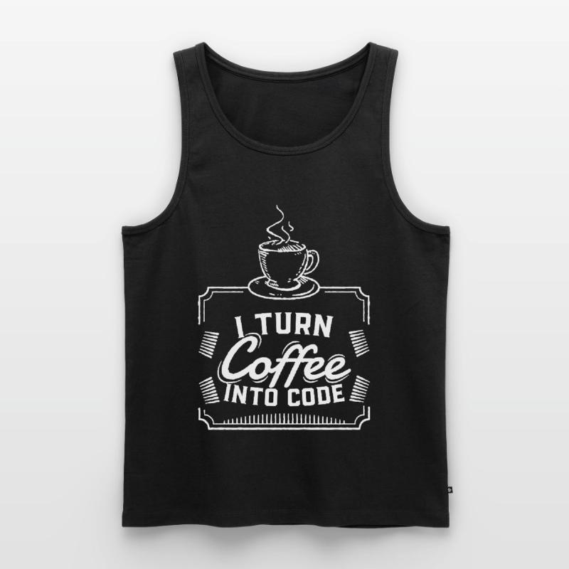 Coffee Code Programmieren Geschenk Lustig Koffein Männer Premium Bio Tank Top
