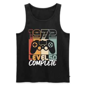 50 Birthday Born 1972 Level 50 Complete - Men's Premium Organic Tank Top - black - Front - Michal (187cm)