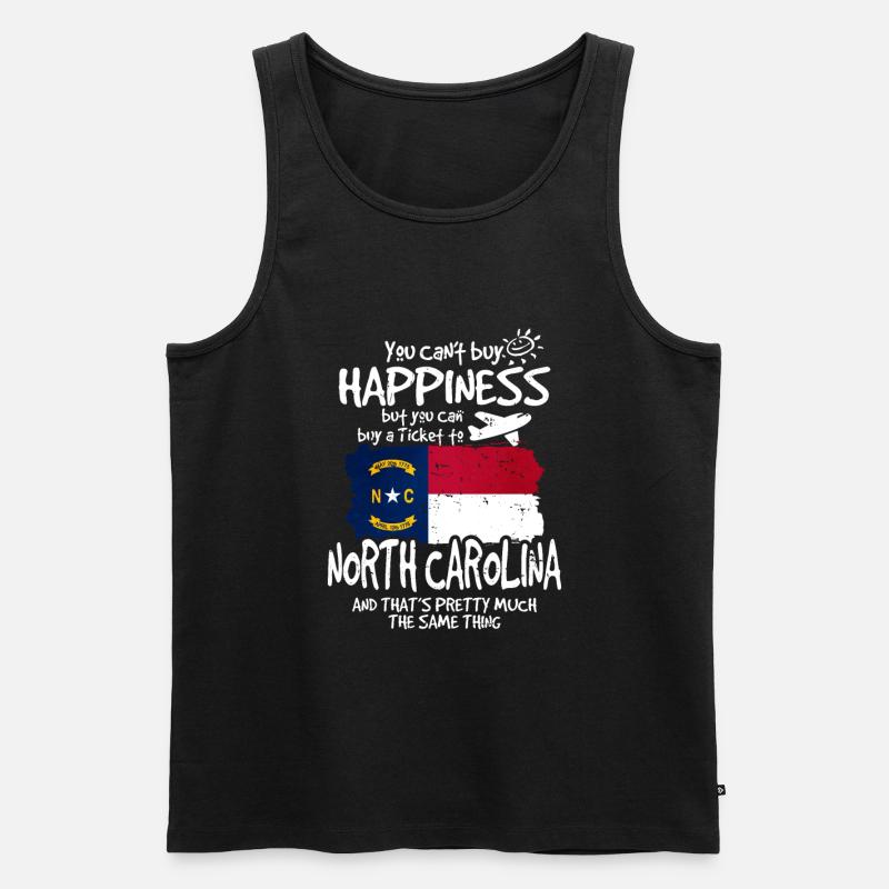 North Carolina - Männer Premium Bio Tank Top - Schwarz