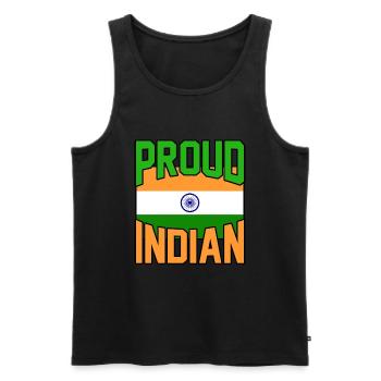 Indien - Männer Premium Bio Tank Top - Schwarz - Vorne - AI Model Male 178 light (178cm)