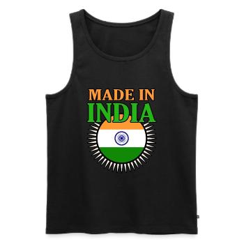 Indien - Männer Premium Bio Tank Top - Schwarz - Vorne - AI Model Male 178 light (178cm)