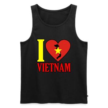 Vietnam - Männer Premium Bio Tank Top - Schwarz - Vorne - AI Model Male 178 light (178cm)