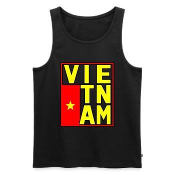 Vietnam - Männer Premium Bio Tank Top - Schwarz - Vorne - Michal (187cm)