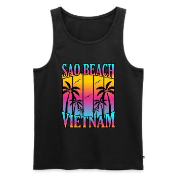 Vietnam - Männer Premium Bio Tank Top - Schwarz - Vorne - Michal (187cm)