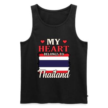 Thaïlande - Débardeur bio Premium Homme - noir - Devant - AI Model Male 178 light (178cm)