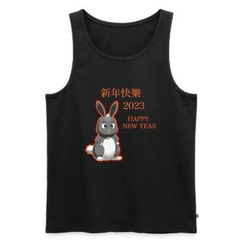 Jahr des Hasen 2023 Tierkreis Chinesisches - Männer Premium Bio Tank Top - Schwarz - Vorne - Michal (187cm)