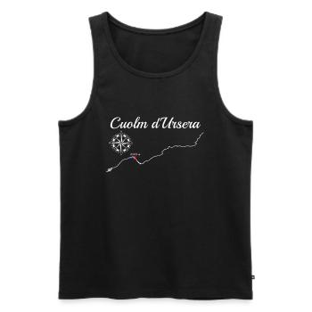 Cuolm D'Ursera Oberalppass Serpentinen - Männer Premium Bio Tank Top - Schwarz - Vorne - Michal (187cm)