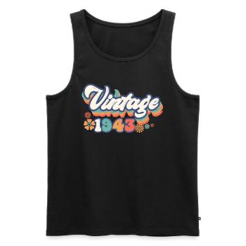 1943 Birthday 80 Years Vintage - Men's Premium Organic Tank Top - black - Front - Michal (187cm)