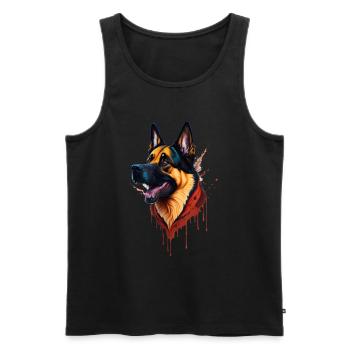 German Shepherd German Shepherd SplashArt - Men's Premium Organic Tank Top - black - Front - AI Model Male 178 light (178cm)