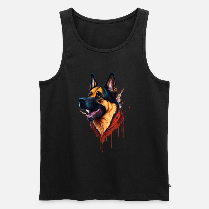 German Shepherd German Shepherd SplashArt - Men's Premium Organic Tank Top - black