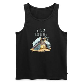 Chill Krötchen Schildkröte Chillkröte - Männer Premium Bio Tank Top - Schwarz - Vorne - Michal (187cm)