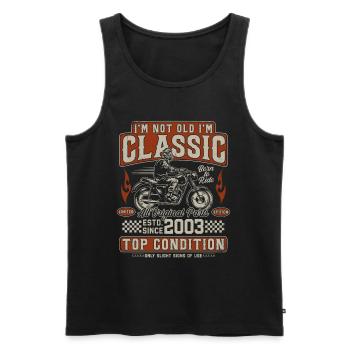 Klassiker 2003 Jahrgang Vintage Retro Motorrad - Männer Premium Bio Tank Top - Schwarz - Vorne - Michal (187cm)