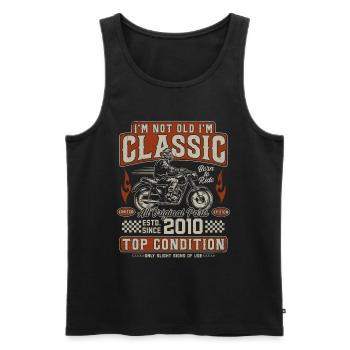 Klassiker 2010 Jahrgang Vintage Retro Motorrad - Männer Premium Bio Tank Top - Schwarz - Vorne - Michal (187cm)