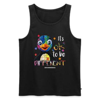 Its Ok To Be Different Penguin - Men's Premium Organic Tank Top - black - Front - Michal (187cm)