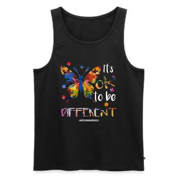 It's ok to be different – autism - Men's Premium Organic Tank Top - black - Front - Michal (187cm)